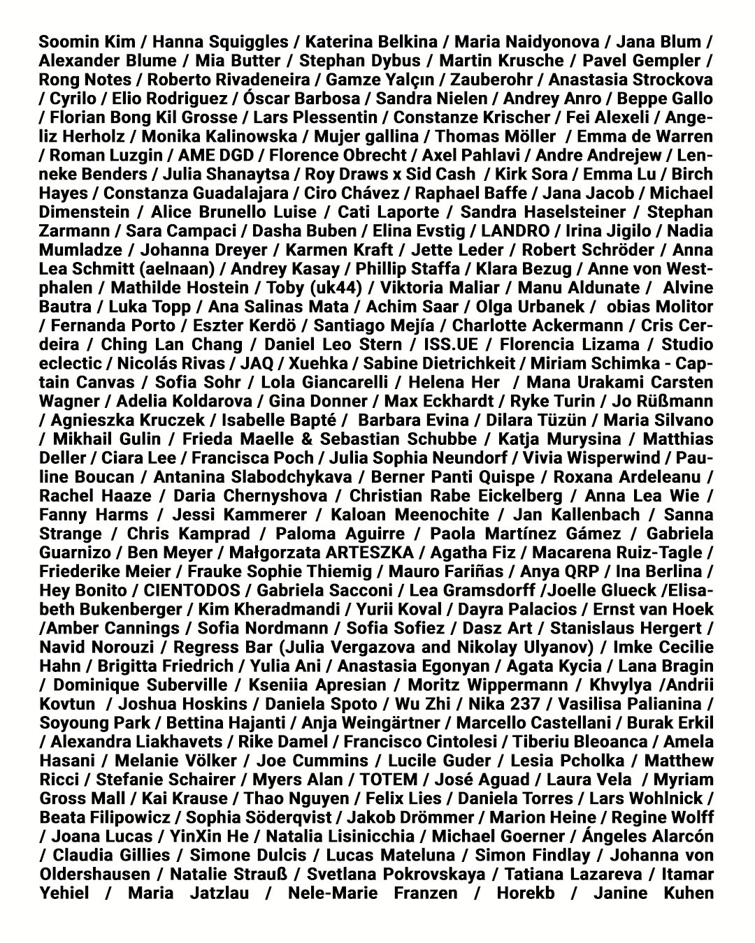 BAAM #08 Künstlerliste